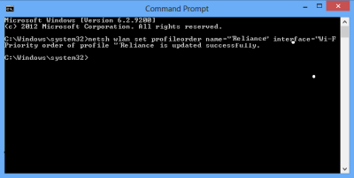 CMD window1 400x202 View & Change Wireless Network Connection Priority in Windows 8