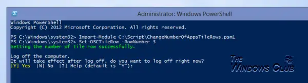 shell 3 Change Number of App Tile Rows on Windows 8 Start Screen using PowerShell