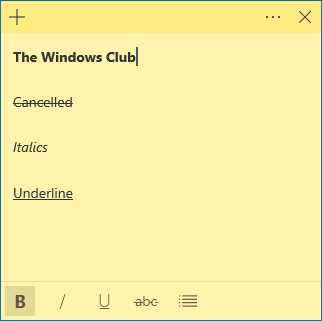 how to change font on sticky notes