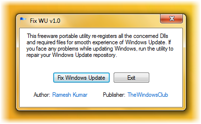 Fix WU (Windows Update) Utility screenshot