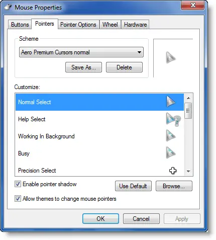 make custom mouse pointer stay