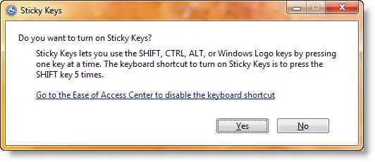 sticky keys password reset
