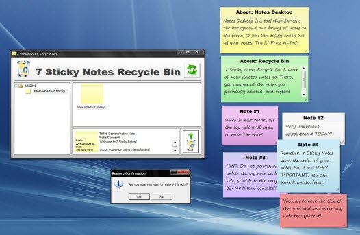 keep stickies for windows 10 in front