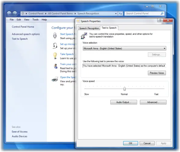microsoft tts voices for windows 7