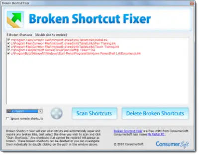 Broken Shortcut Fixer