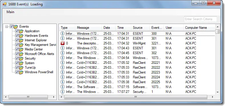 Enhanced Event Viewer for Windows from Technet