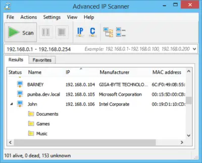 advance ip scanner for windows 7