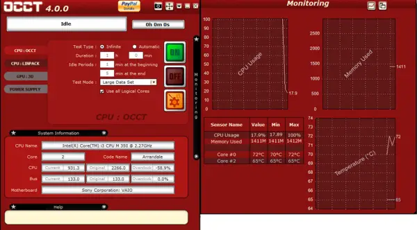 Benchmark CPU free with OverClock Checking Tool   OCCT - 14