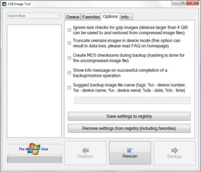 install windows from usb backup drive