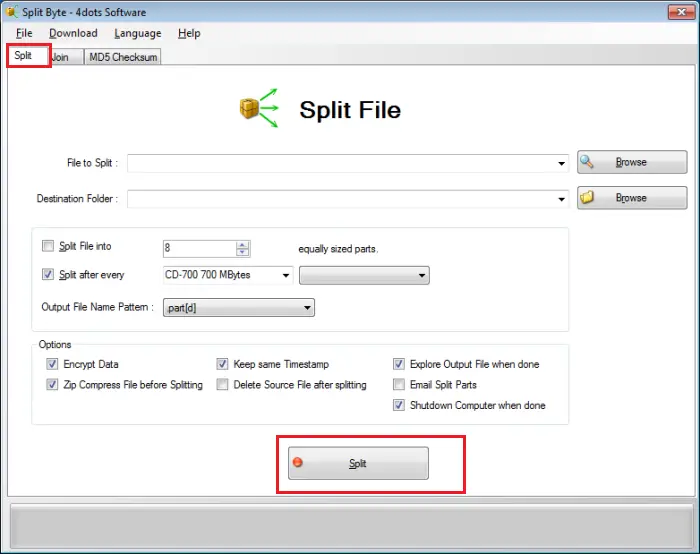 Split   Join Files with Split Byte  a Free File Splitter   Joiner software - 6