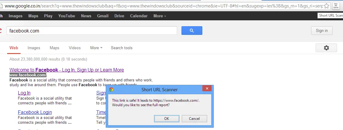 Check urls in browser