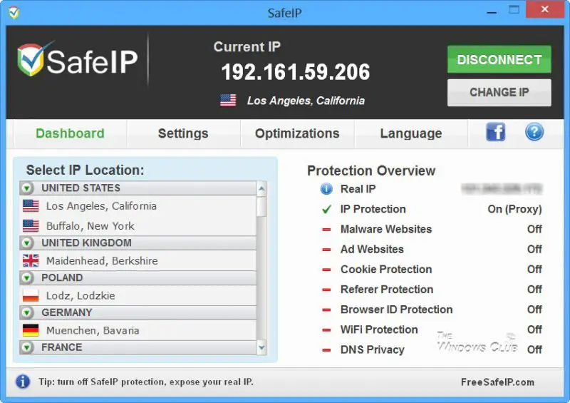 SafeIP lets you Hide  Change IP address  Surf Anonymously using your PC - 92