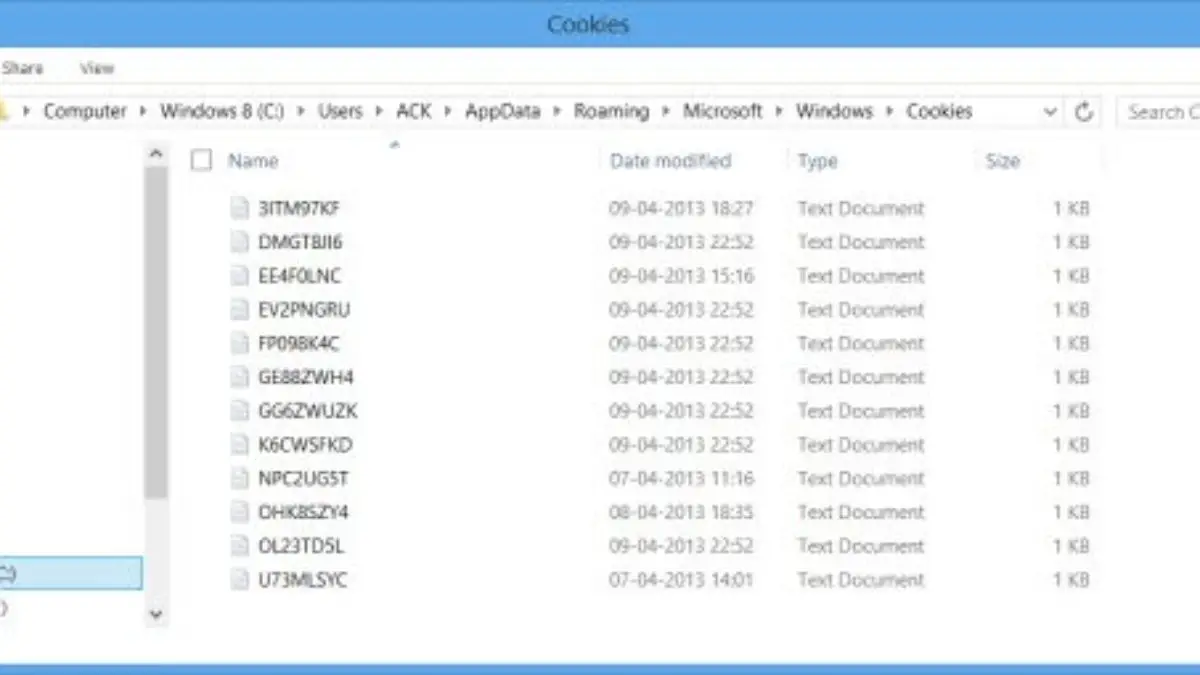 Cookies Folder Location In Windows 10