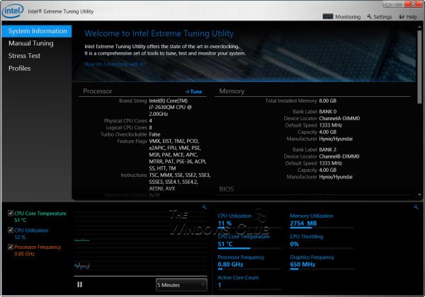 intel extreme tuning utility for i5 9300h