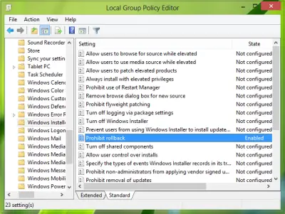 Disable Rollback Feature Of Windows Installer In Windows 11/10