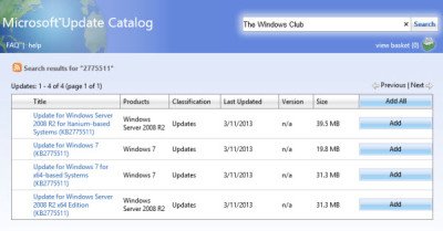 update catalog microsoft