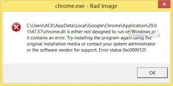 Chrome-Exe-Bad-Image