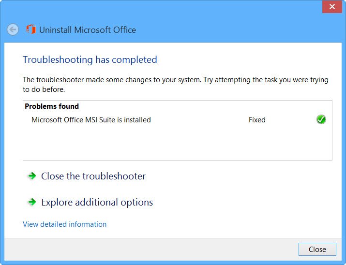 Microsoft Office Uninstaller Tool lets you uninstall all Office products