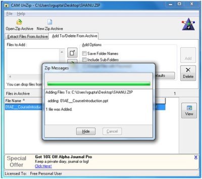 Zip and Unzip files easily with CAM UnZip software for Windows