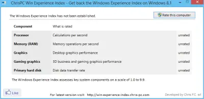 ChrisPC Win Experience Index 7.22.06 instal the last version for ios
