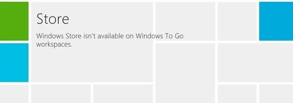 Windows Store isn't available on Windows To Go