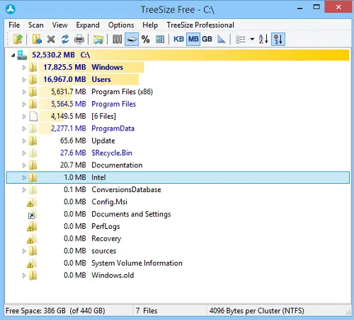 file tree size download