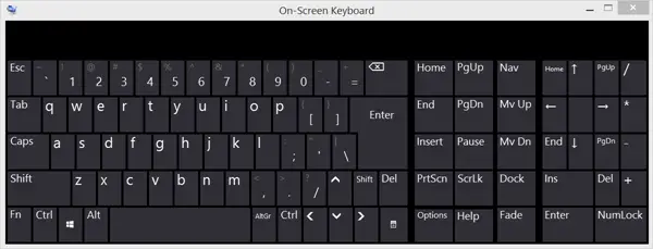 onscreen keyboard numeric pad