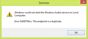 windows audio service is not enabled