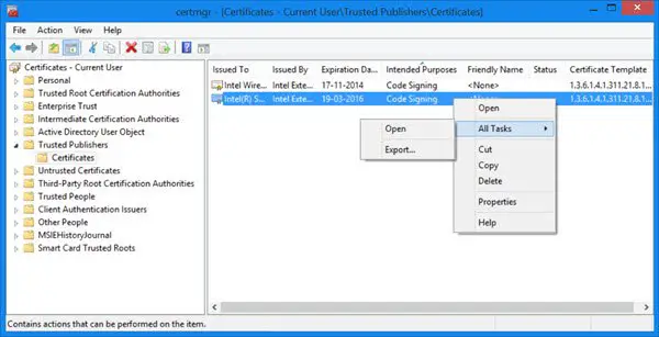 Gestionnaire De Certificats Windows Certmgr.msc