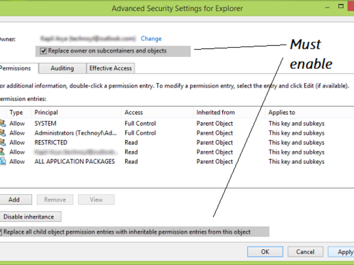 Failed To Enumerate Objects In The Container