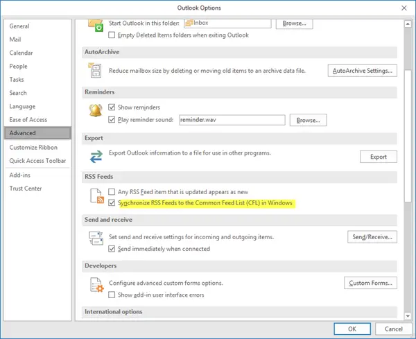 how to stop outlook synchronizing inbox