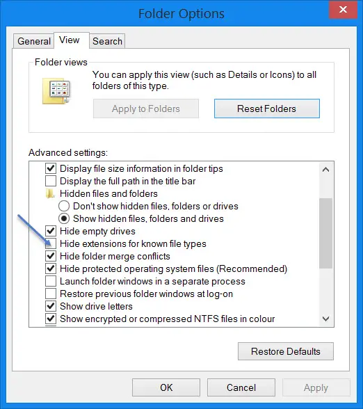 windows vista how to view file types