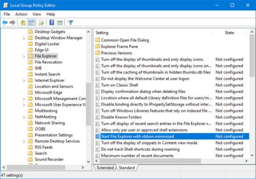 How to disable or remove File Explorer Ribbon in Windows 10