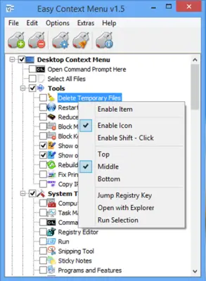 Easy Context Menu freeware lets you add Program or Icon
