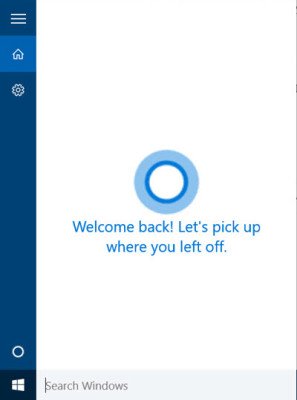 cortana setup windows 10