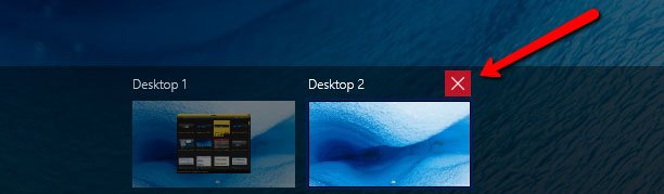 how to delete desktops on windows 10