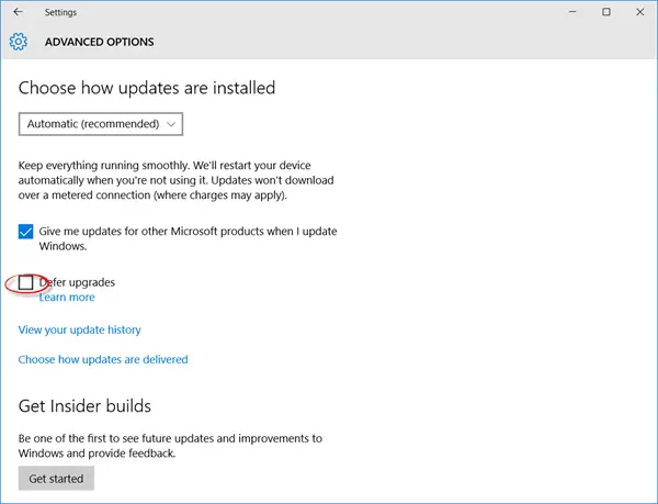 Defer or Delay Windows 10 2022 Update or Feature Upgrades