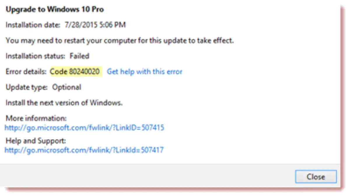 Fix Windows 10 Installation Update Or Upgrade Failed Errors