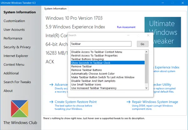free instals Ultimate Windows Tweaker 5.1