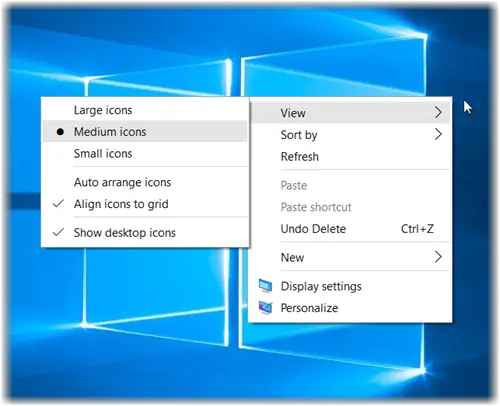 Change desktop icon size and view to Details and List view in Windows - 26