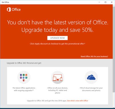 Disable or remove Get Office app notification in Windows 11 10 - 11