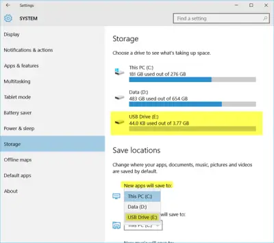 Install Windows Apps to another Partition, External Drive, USB