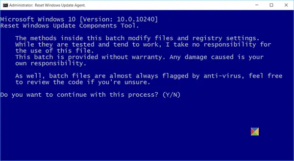 Reset Windows Update Agent to default in Windows 11 10 if it is corrupted - 96