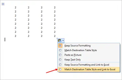 How to insert Excel Spreadsheet in Word Document