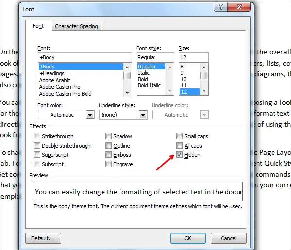 How To Show And Hide Text In Word