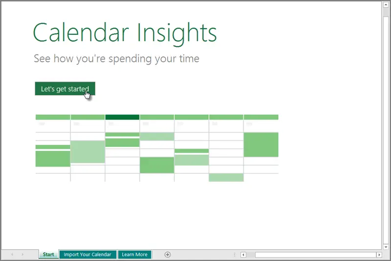 How to save Calendar Insights workbook in Excel