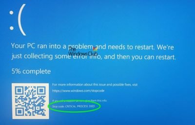 Fix CRITICAL PROCESS DIED, 0x000000EF error in Windows 11/10