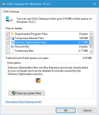 Delete Delivery Optimization Files and reclaim lost disk space