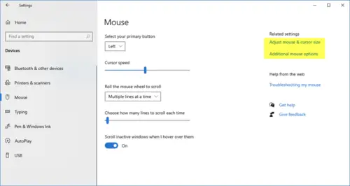 adjust mouse scroll speed windows 10