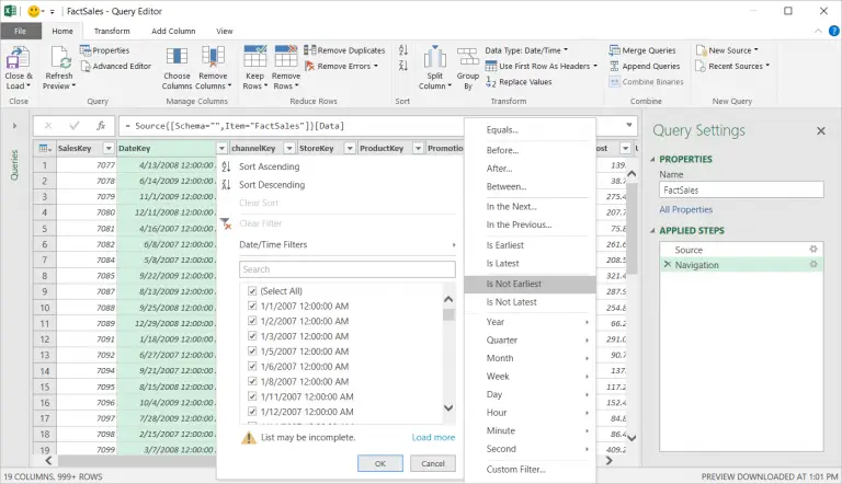 How to use Get and Transform feature in Excel